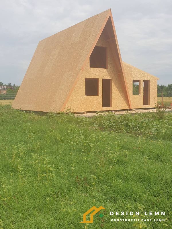 A Frame Wooden House with annex model Chiajna